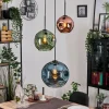 Ripoll Suspension, Boule lumineuse, Suspension grappe Bleu, Vert, Cuivré, 3 lumières