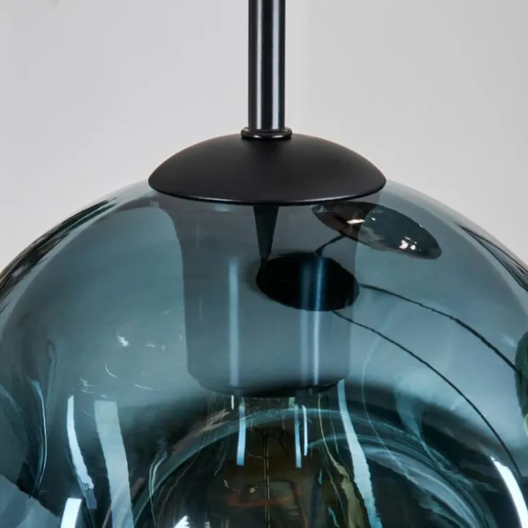 Ripoll Suspension, Boule lumineuse, Suspension grappe Bleu, Or, Vert, Cuivré, 4 lumières