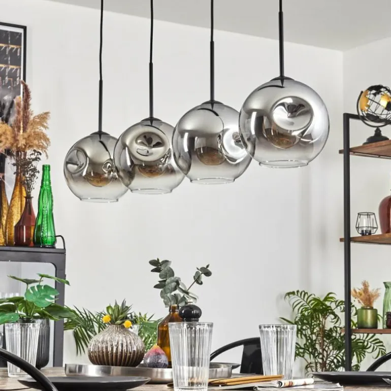 Ripoll Suspension Chrome, Clair, 4 lumières
