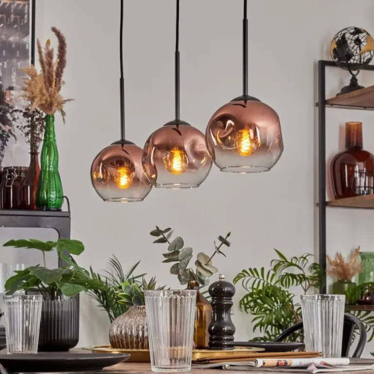 Ripoll Suspension Clair, Cuivré, 3 lumières