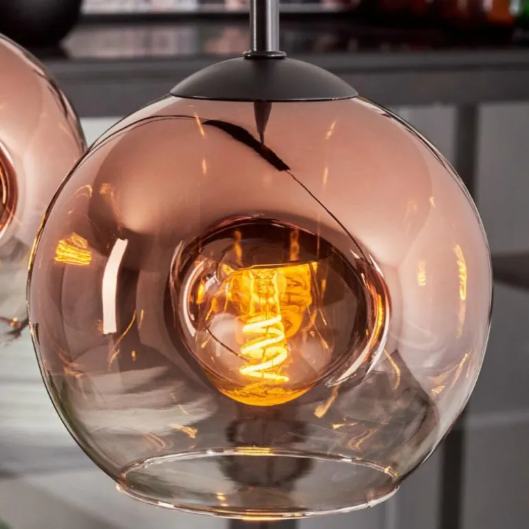 Ripoll Suspension Clair, Cuivré, 4 lumières