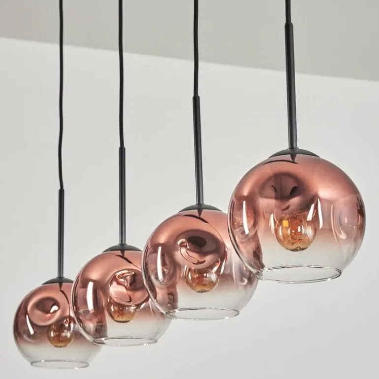 Ripoll Suspension Clair, Cuivré, 4 lumières