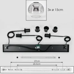 Ripoll Suspension Clair, Fumé, 3 lumières