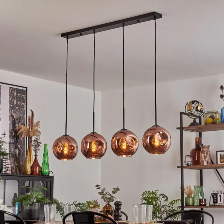 Ripoll Suspension Cuivré, 4 lumières