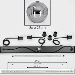 Ripoll Suspension Fumé, 3 lumières