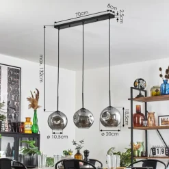 Ripoll Suspension Fumé, 3 lumières