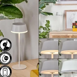 Romdrup Lampe de table d'extérieur, Lampe à poser LED Blanc, 1 lumière