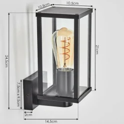 Rourega Lampe murale d´extérieur Noir, 1 lumière