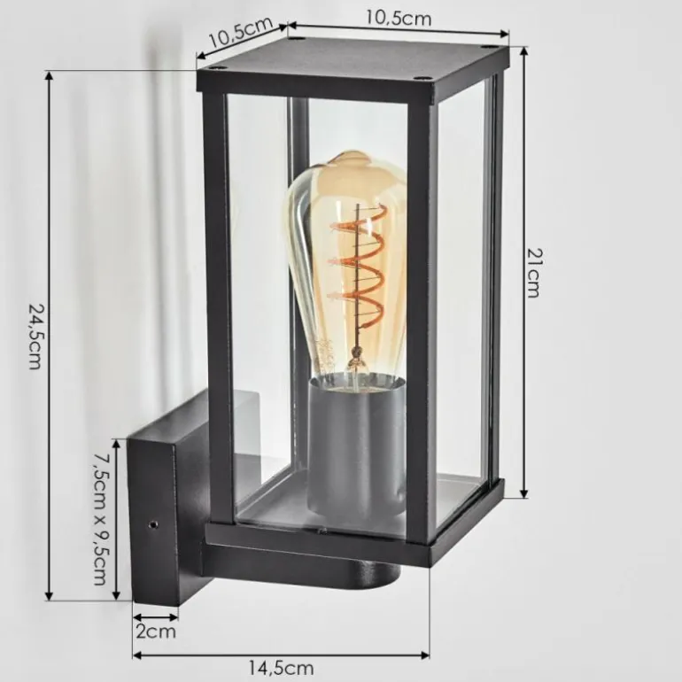 Rourega Lampe murale d´extérieur Noir, 1 lumière