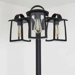Réverbère Trosa Noir, 3 lumières