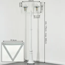 Réverbère Hongkong Blanc, 2 lumières