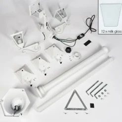 Réverbère Naofe Blanc, 3 lumières