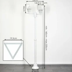 Réverbère Naofe Blanc, 2 lumières