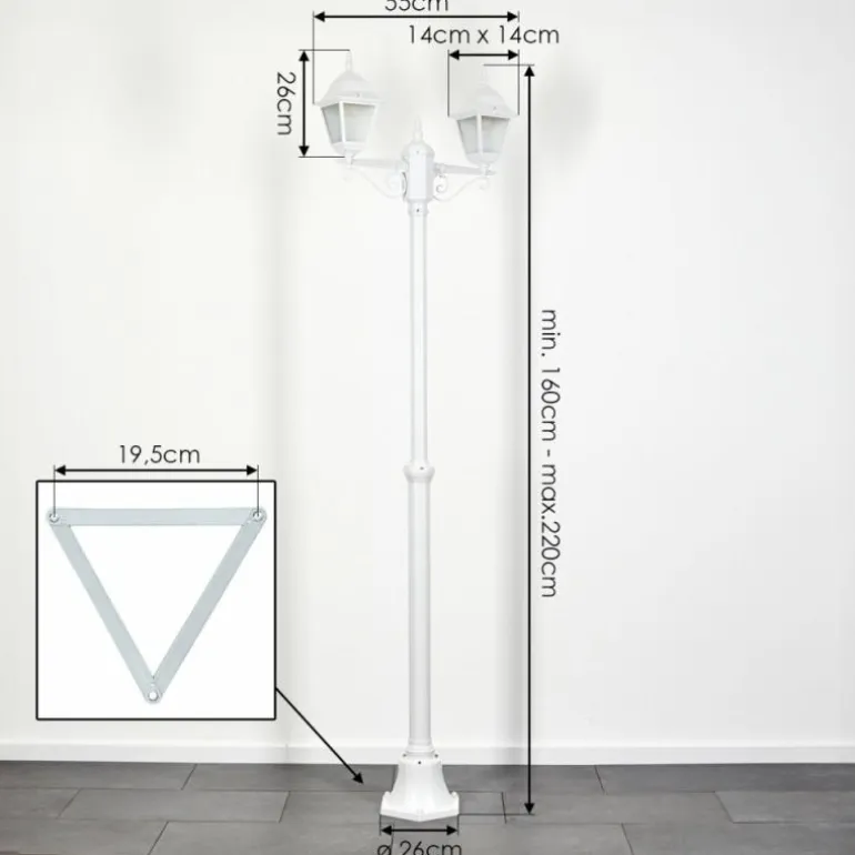 Réverbère Naofe Blanc, 2 lumières