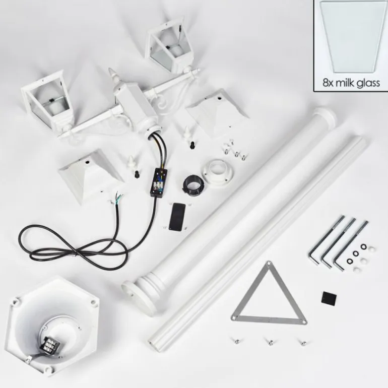 Réverbère Naofe Blanc, 2 lumières