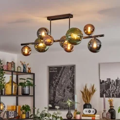 Sacoselo Plafonnier, Boule lumineuse Noir, 9 lumières