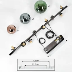 Sacoselo Suspension, Boule lumineuse Noir, 9 lumières