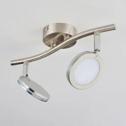 Sarnadinha Plafonnier LED Nickel mat, 2 lumières