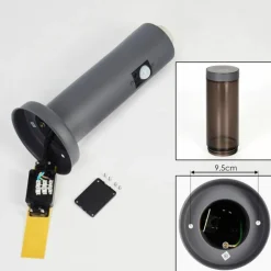 Sessa Borne lumineuse, Eclairage de chemin Anthracite, 1 lumière, Détecteur de mouvement