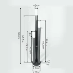 Sessa Eclairage de chemin Anthracite, 3 lumières