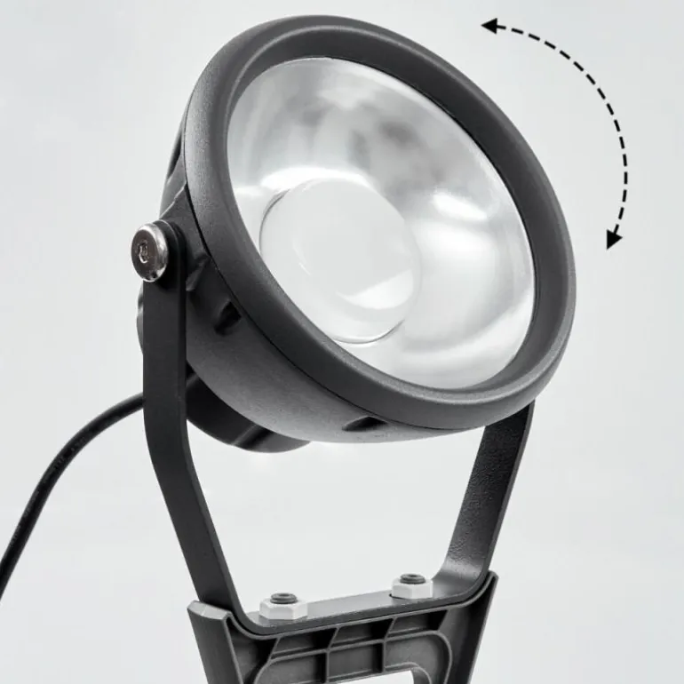 Spot de jardin Phniet LED Noir, 1 lumière, Télécommandes, Changeur de couleurs