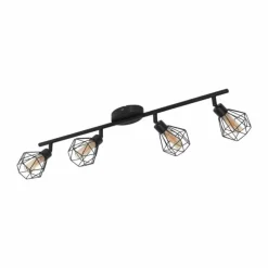 Spot de plafond EGLO ZAPATA LED Noir, 4 lumières