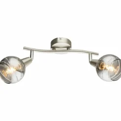 Spot de plafond Globo ROMAN LED Nickel mat, 2 lumières