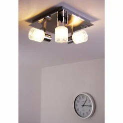 Spot de plafond LED Brilliant Leuchten Chrome, Nickel mat, Blanc, 3 lumières