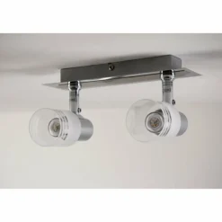 Spot de plafond LED Brilliant Leuchten Chrome, Blanc, 2 lumières