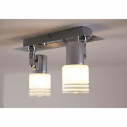 Spot de plafond LED Brilliant Leuchten Chrome, Blanc, 2 lumières