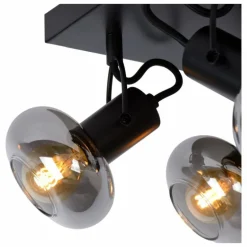 Spot de plafond Lucide MADEE Noir, 4 lumières