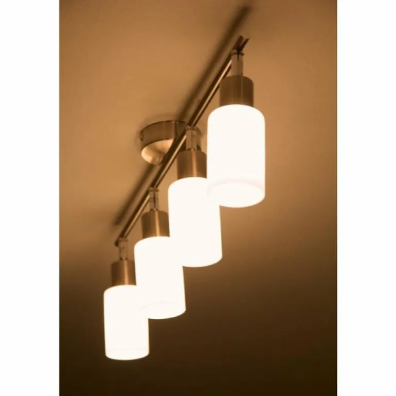 Spot de plafond Reality Acier inoxydable, Blanc, 4 lumières