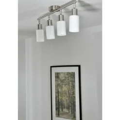 Spot de plafond Reality Acier inoxydable, Blanc, 4 lumières