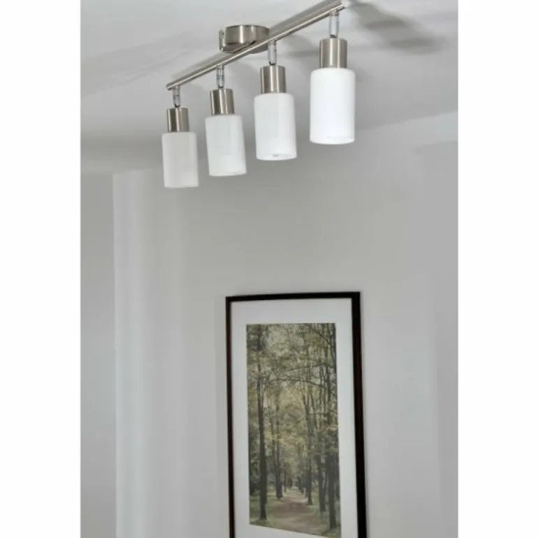 Spot de plafond Reality Acier inoxydable, Blanc, 4 lumières