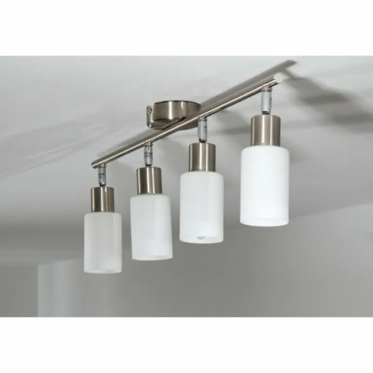 Spot de plafond Reality Acier inoxydable, Blanc, 4 lumières