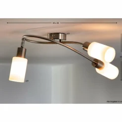 Spot de plafond Reality MARS Acier inoxydable, Blanc, 3 lumières