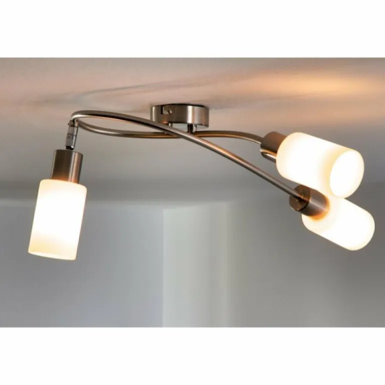 Spot de plafond Reality MARS Acier inoxydable, Blanc, 3 lumières