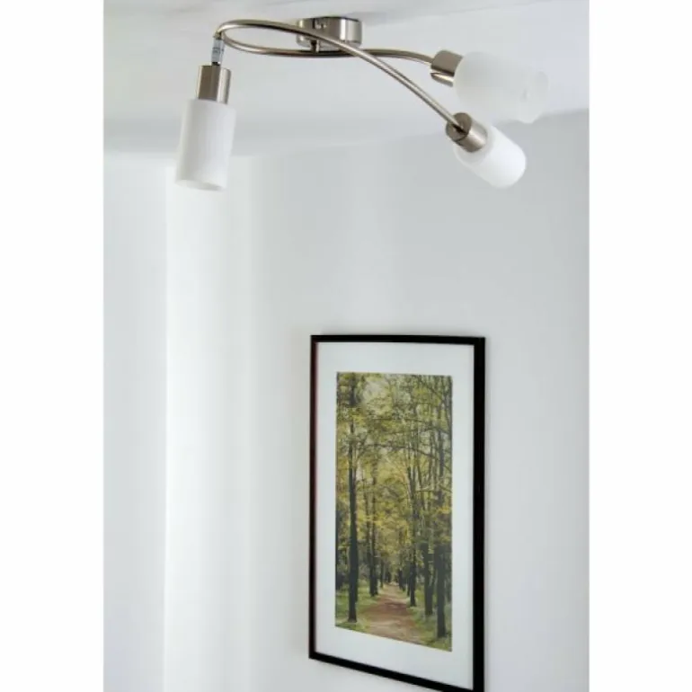 Spot de plafond Reality MARS Acier inoxydable, Blanc, 3 lumières