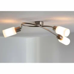 Spot de plafond Reality MARS Acier inoxydable, Blanc, 3 lumières