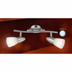 Spot Globo CALEB Chrome, Nickel mat, 2 lumières