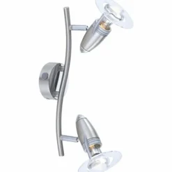 Spot Globo FRANCES I Chrome, Acier inoxydable, Nickel mat, 2 lumières