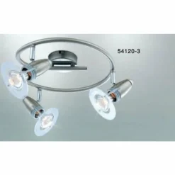 Spot Globo FRANCES I Chrome, Acier inoxydable, Nickel mat, 3 lumières