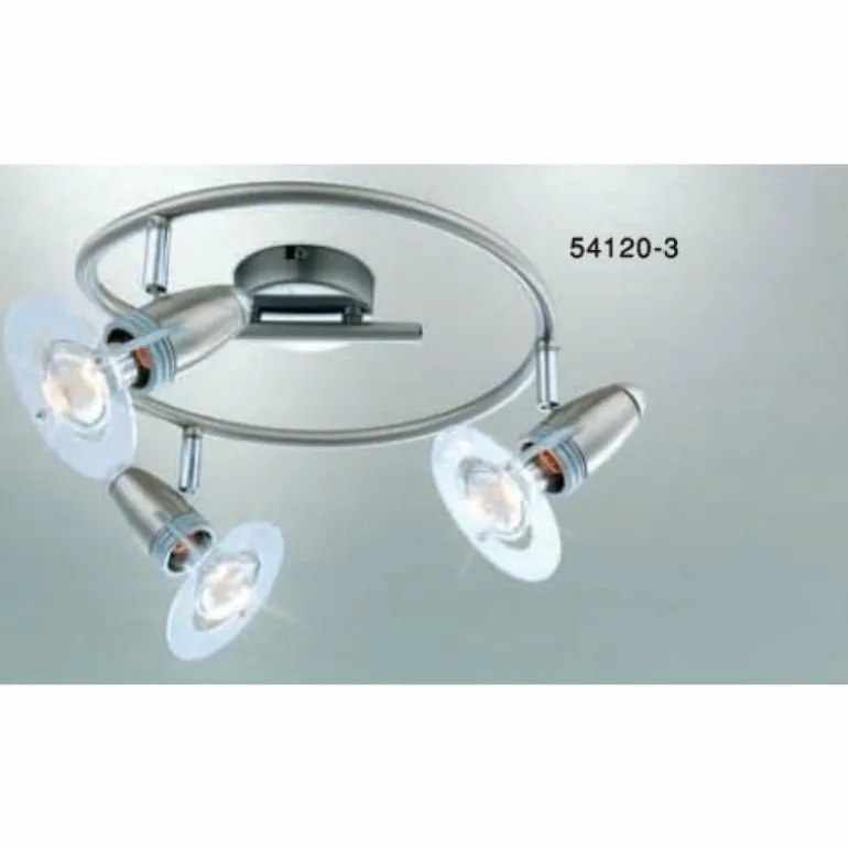 Spot Globo FRANCES I Chrome, Acier inoxydable, Nickel mat, 3 lumières