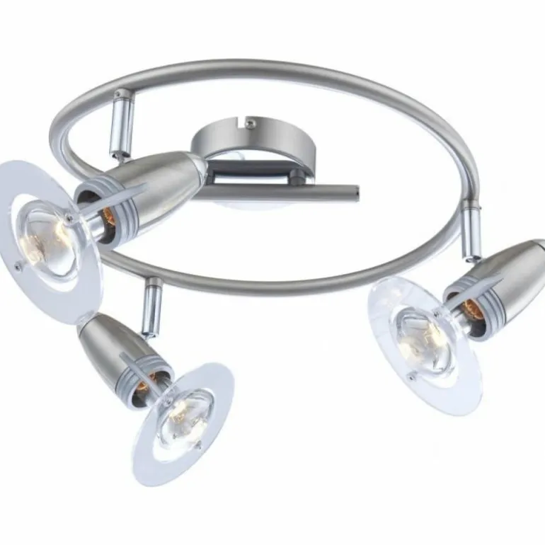 Spot Globo FRANCES I Chrome, Acier inoxydable, Nickel mat, 3 lumières