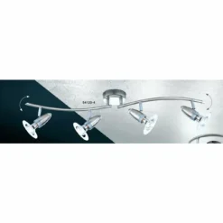 Spot Globo FRANCES I Chrome, Acier inoxydable, Nickel mat, 4 lumières