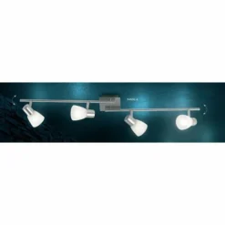 Spot Globo PARRY Acier inoxydable, Nickel mat, 4 lumières