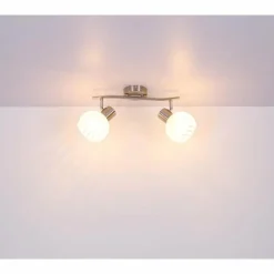 Spot Globo WILLY Nickel mat, 2 lumières