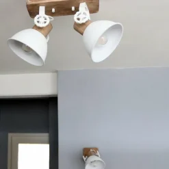 Spot Steinhauer GEARWOOD Blanc, 2 lumières