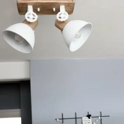 Spot Steinhauer GEARWOOD Blanc, 2 lumières