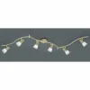 Spot Trio LEVISTO LED Laiton, 6 lumières